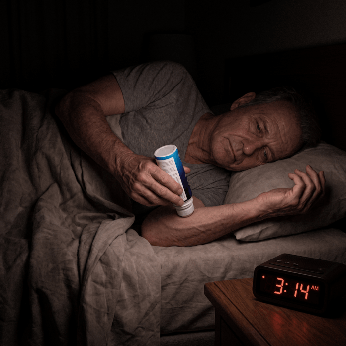 man applying roll on relief pack