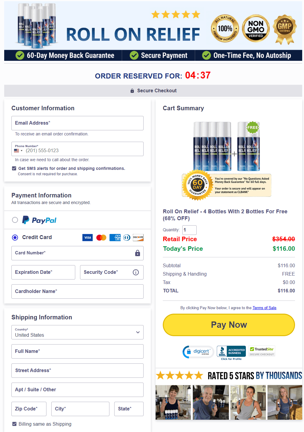 secure checkout page